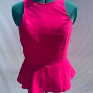 Express hot pink sleeveless peplum top M